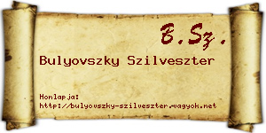 Bulyovszky Szilveszter névjegykártya